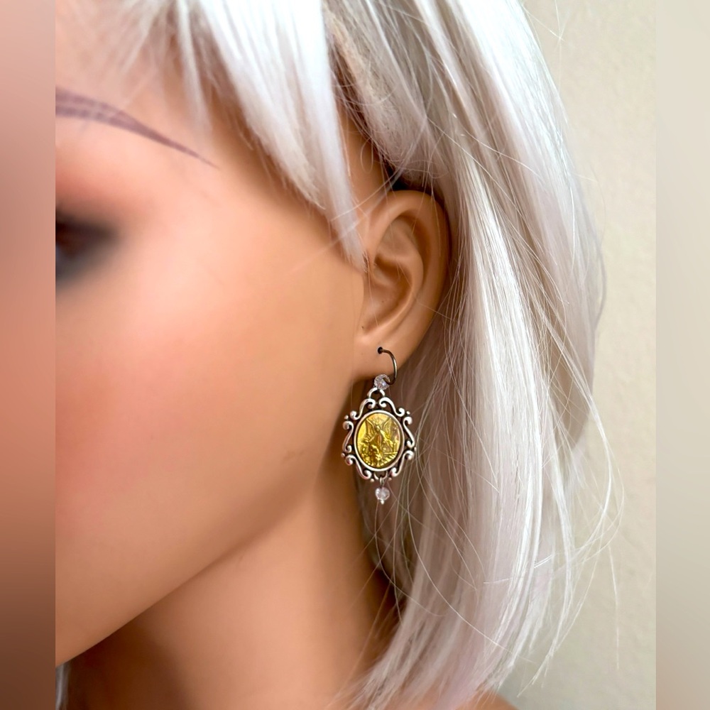 Brighton Devotion Earrings “I Believe in Angels”gold and silver plated. NWOT